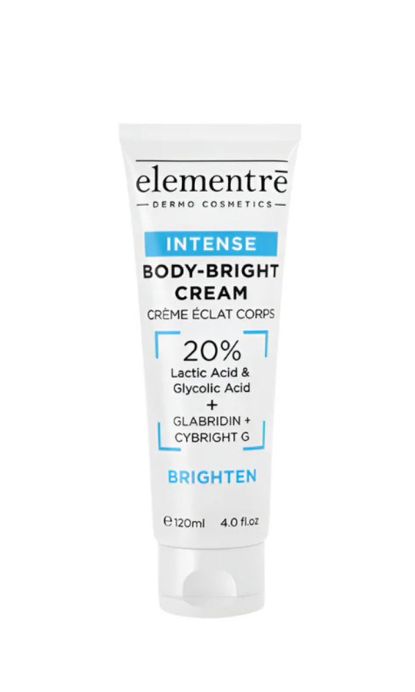 Elementrē 20% Lactic & Glycolic Acid Intense Body Bright Cream – exfoliating and renewing body cream, 120 ml