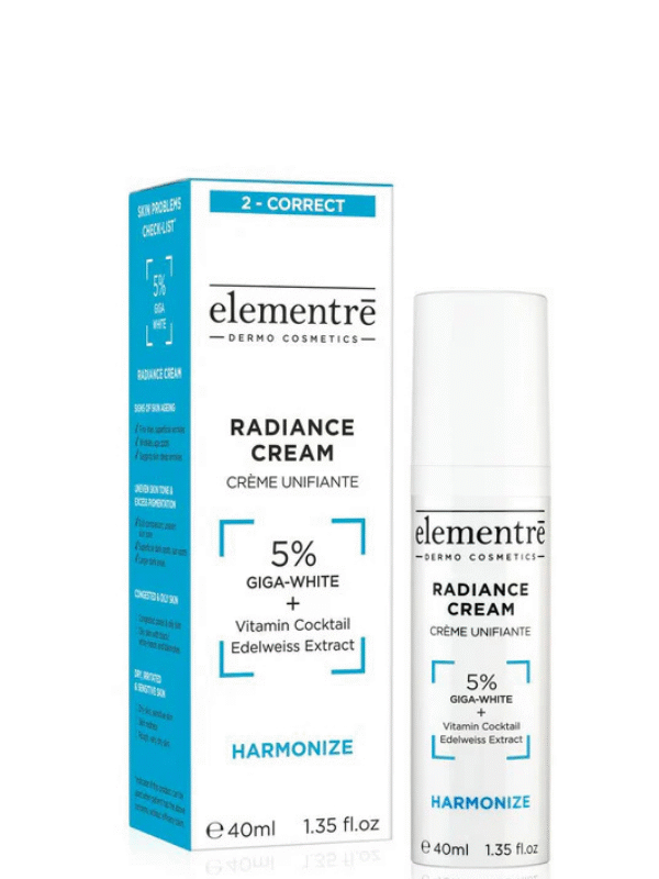 Elementrē 5% Giga-White Radiance Cream – hooldustoode pigmentatsioonihäirega nahale, 40 ml