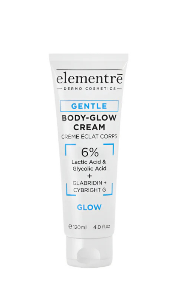 Elementrē 6% Lactic & Glycolic Acid Gentle Body Glow Cream – õrna kooriva toimega nahka uuendav kehakreem, 120ml