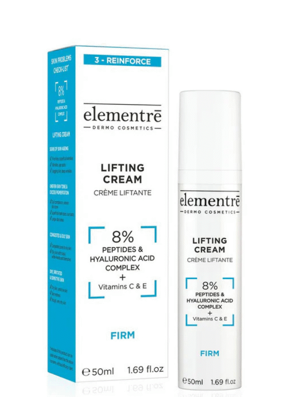 Elementrē 8% Peptides & HA Lifting Cream – pinguldav ja niisutav näokreem, 50 ml