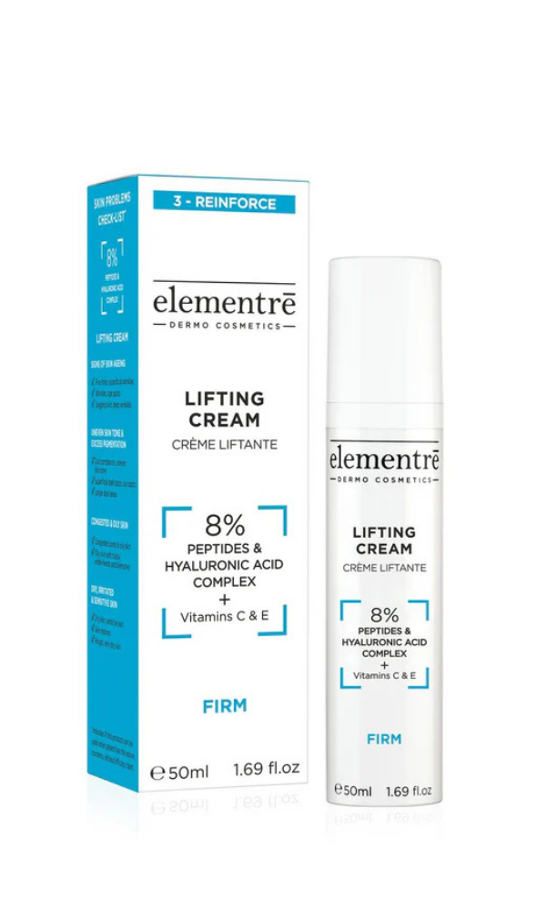 Elementrē 8% Peptides & HA Lifting Cream – pinguldav ja niisutav näokreem, 50 ml