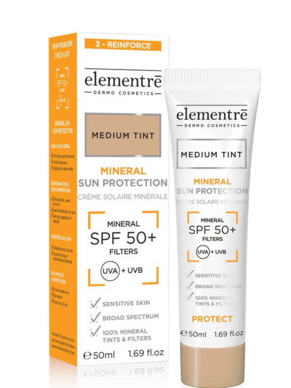 Elementrē SPF 50+ Mineraalne tooniv päikesekaitsekreem näole- Medium, 50 ml