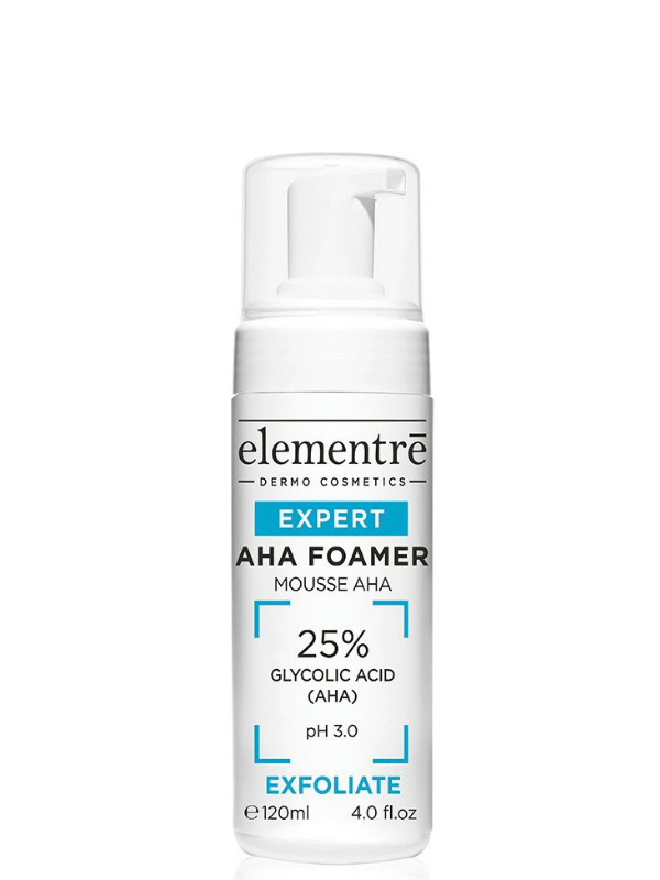 Elementrē AHA Foamer Expert 25% – Glycolic Acid Exfoliator, 120 ml