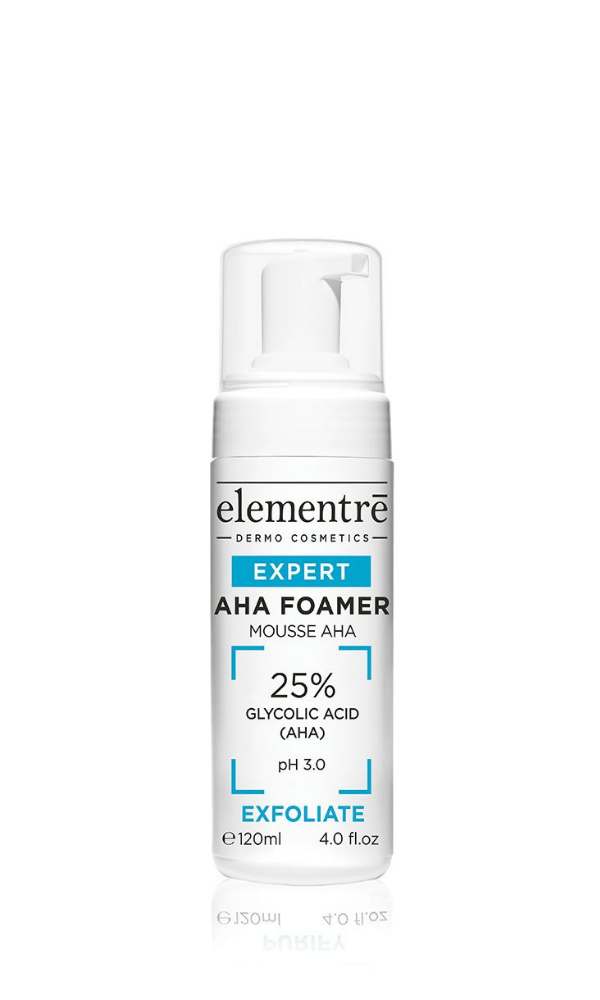 Elementrē AHA Foamer Expert 25% – Glycolic Acid Exfoliator, 120 ml