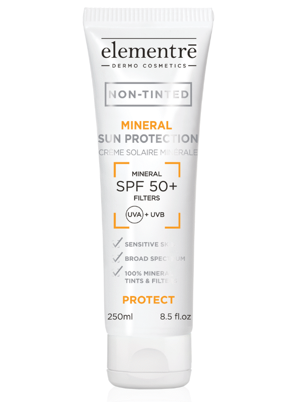 Elementrē SPF 50+ Mineral Sunscreen for Face – Untinted, 250 ml