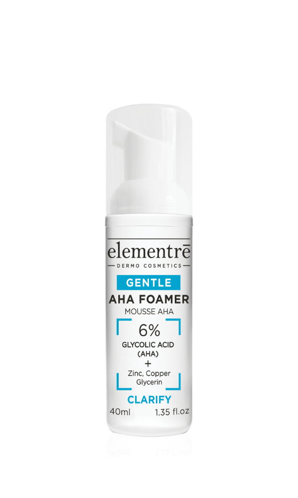Elementrē 6% Glycolic Acid AHA Cleansing Foam travel size, 40ml
