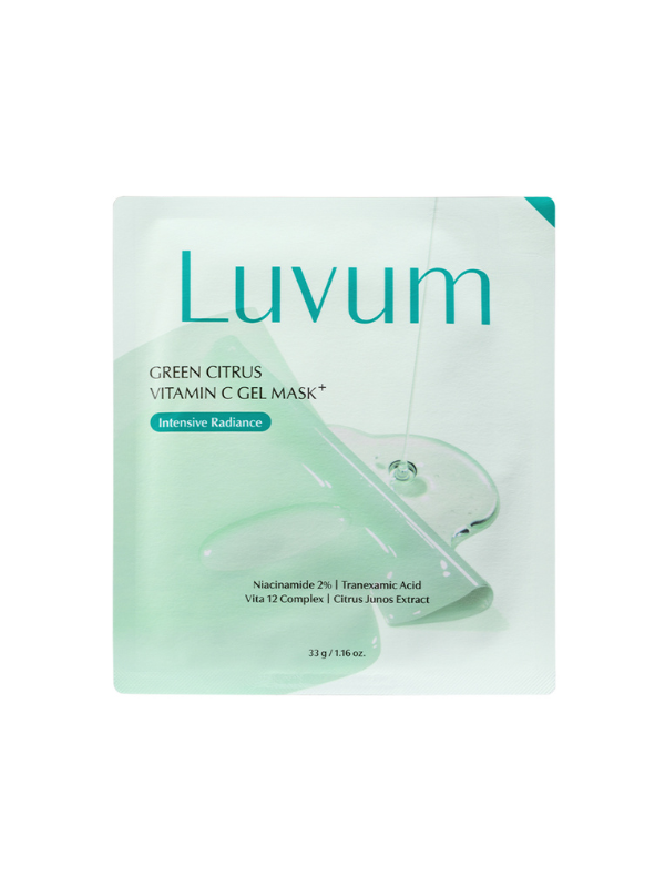 Luvum Green Citrus Vitamin C Gel Mask Plus – kirgastav ja nahatooni ühtlustav hüdrogeelmask, 5 tk