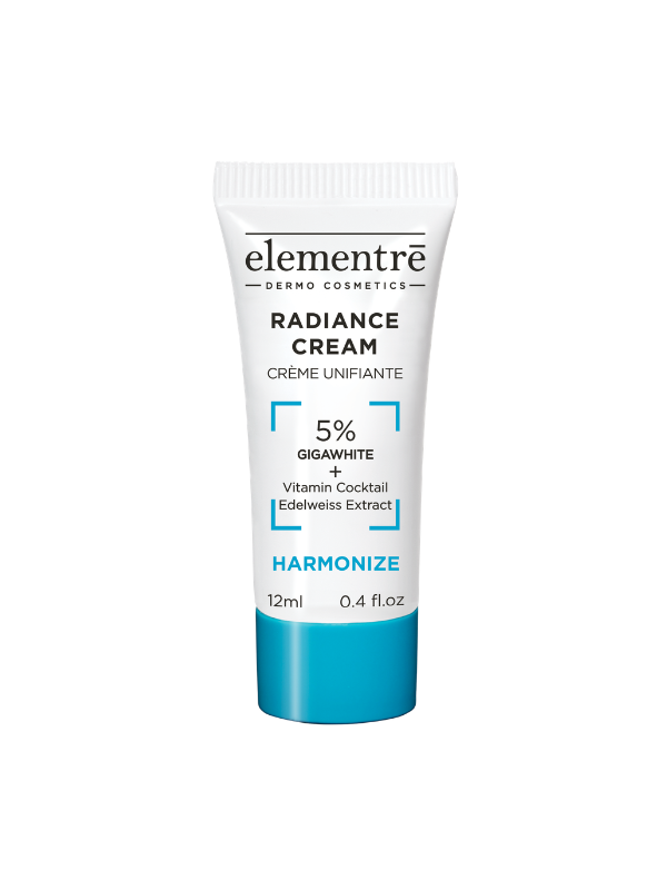 Elementrē Giga-White Radiance Cream 5% – jumet ühtlustav ja säraandev näokreem reisisuuruses, 12 ml