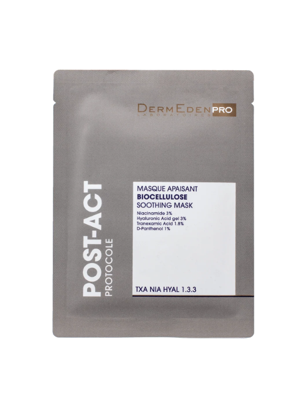 DermEden POST ACT PROTOCOLE Biocellulose Soothing Mask – rahustav ja niisutav biotselluloosmask, 5 tk