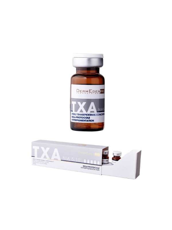 DermEden MELA-PROTOCOLE TXA NIA 5.10 Sterile – steriilne traneksaamhappe ja niatsiinamiidiga, professionaalseks kasutamiseks, 5 × 5 ml